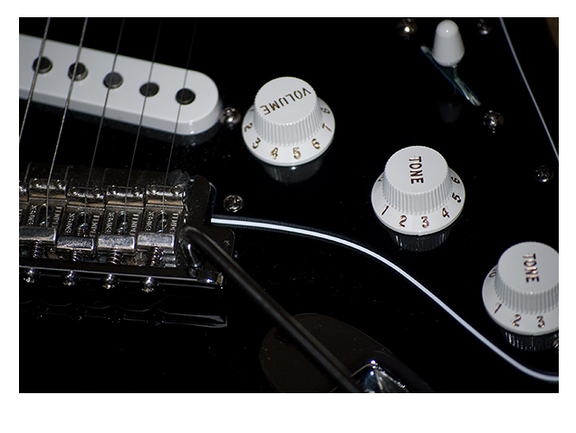 Black Fender American Stratocaster with Black Pick Guard