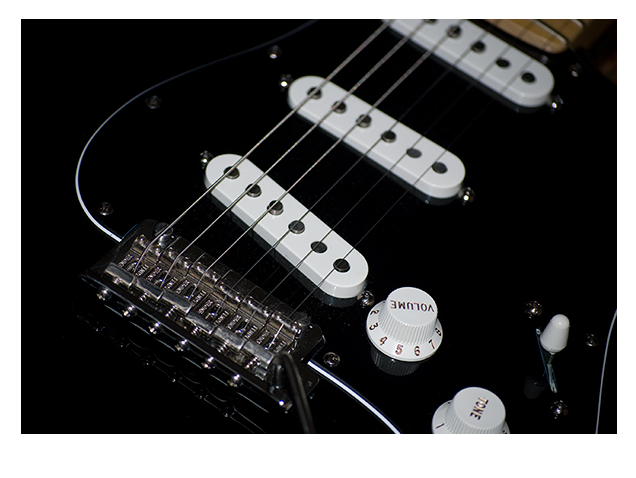 Black Fender American Stratocaster with Black Pick Guard